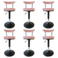 Scandinavian Metal Barstool Fabric Upholstered Counter Stool in Matte Finish for Indoor Gray-Pink Black 6 Piece Set Clearhalo 'Bar Furniture' 'Bar Stools' 'bar_stools' 'furn' 'furn_bar_stools' 'Furniture' 'Kitchen & Dining Furniture' 5654211