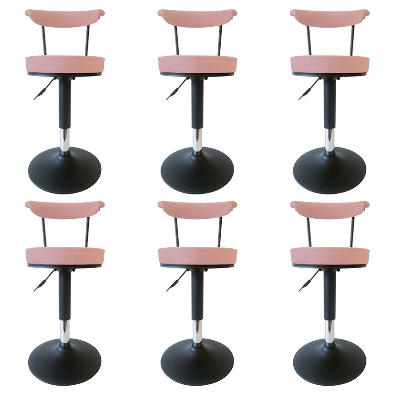 Scandinavian Metal Barstool Fabric Upholstered Counter Stool in Matte Finish for Indoor Gray-Pink Black 6 Piece Set Clearhalo 'Bar Furniture' 'Bar Stools' 'bar_stools' 'furn' 'furn_bar_stools' 'Furniture' 'Kitchen & Dining Furniture' 5654211