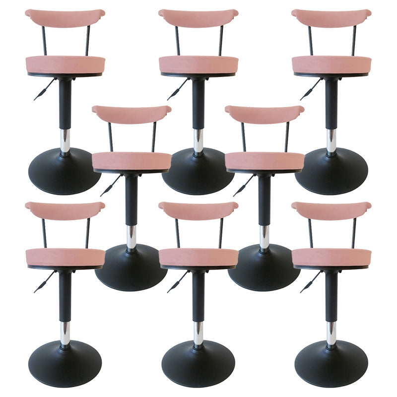 Scandinavian Metal Barstool Fabric Upholstered Counter Stool in Matte Finish for Indoor Gray-Pink Black 8 Piece Set Clearhalo 'Bar Furniture' 'Bar Stools' 'bar_stools' 'furn' 'furn_bar_stools' 'Furniture' 'Kitchen & Dining Furniture' 5654212