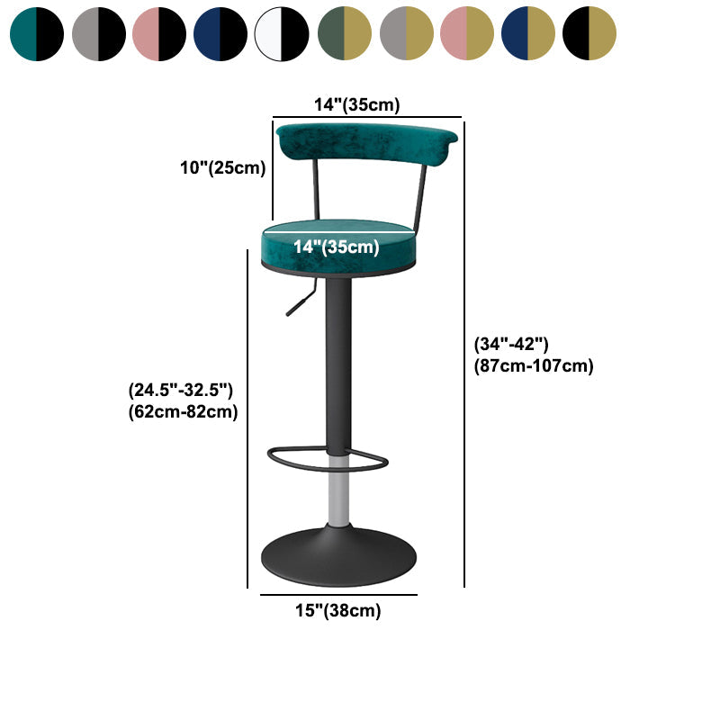Scandinavian Metal Barstool Fabric Upholstered Counter Stool in Matte Finish for Indoor Clearhalo 'Bar Furniture' 'Bar Stools' 'bar_stools' 'furn' 'furn_bar_stools' 'Furniture' 'Kitchen & Dining Furniture' 5654213