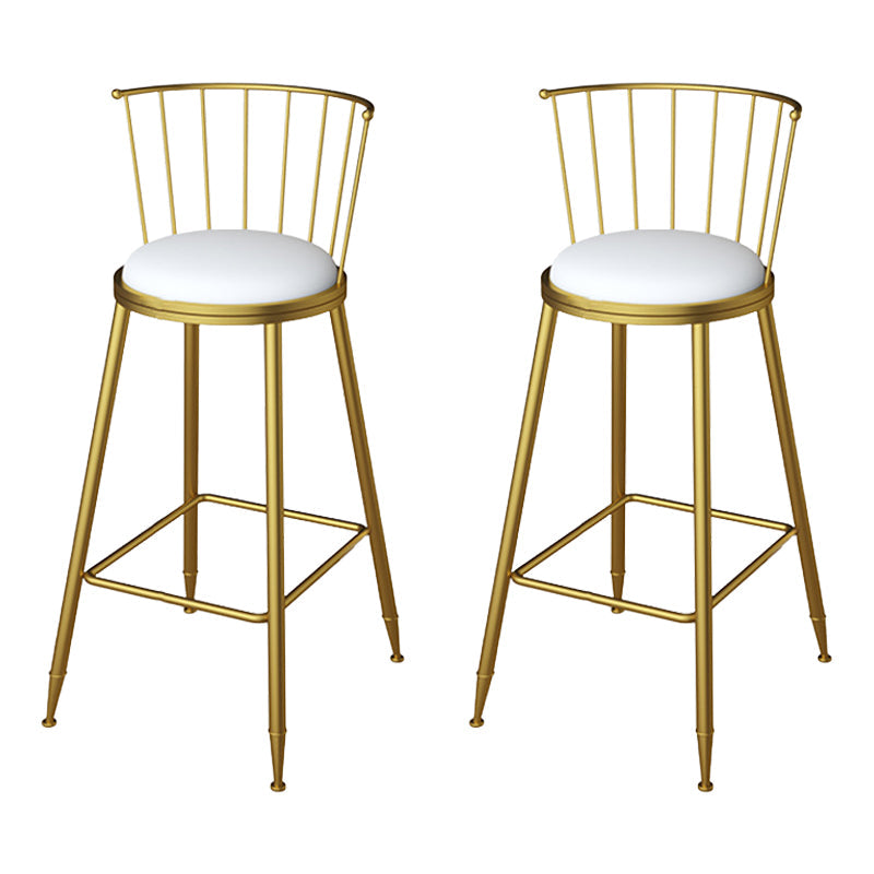 Glam Metal Barstool Plastic Counter Stool in Matte Finish for Indoor