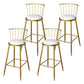 Glam Metal Barstool Plastic Counter Stool in Matte Finish for Indoor