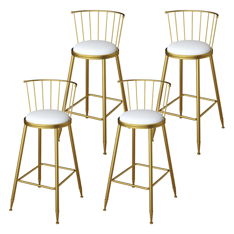 Glam Metal Barstool Plastic Counter Stool in Matte Finish for Indoor