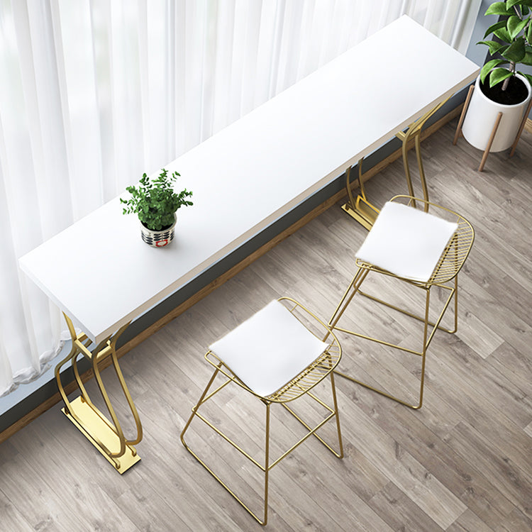 Glam Metal Barstool Plastic Counter Stool in Matte Finish for Indoor