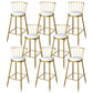 Glam Metal Barstool Plastic Counter Stool in Matte Finish for Indoor