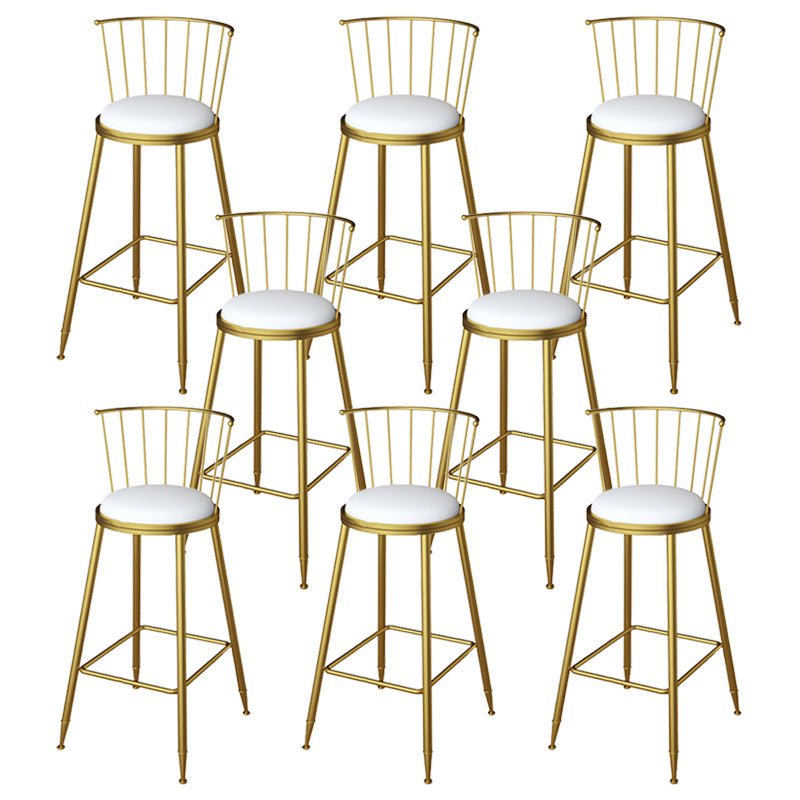 Glam Metal Barstool Plastic Counter Stool in Matte Finish for Indoor