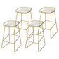 Glam Metal Barstool Plastic Counter Stool in Matte Finish for Indoor