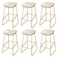 Glam Metal Barstool Plastic Counter Stool in Matte Finish for Indoor