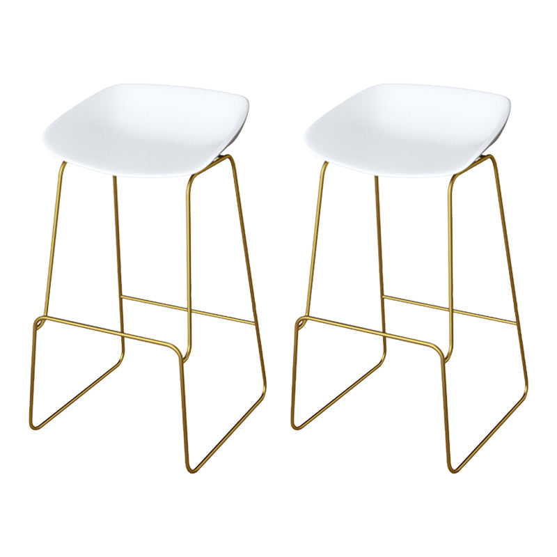 Glam Metal Barstool Plastic Counter Stool in Matte Finish for Indoor