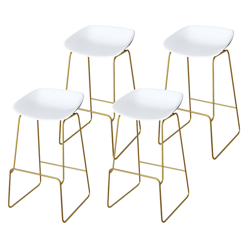 Glam Metal Barstool Plastic Counter Stool in Matte Finish for Indoor