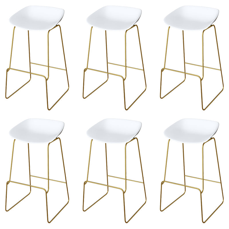 Glam Metal Barstool Plastic Counter Stool in Matte Finish for Indoor