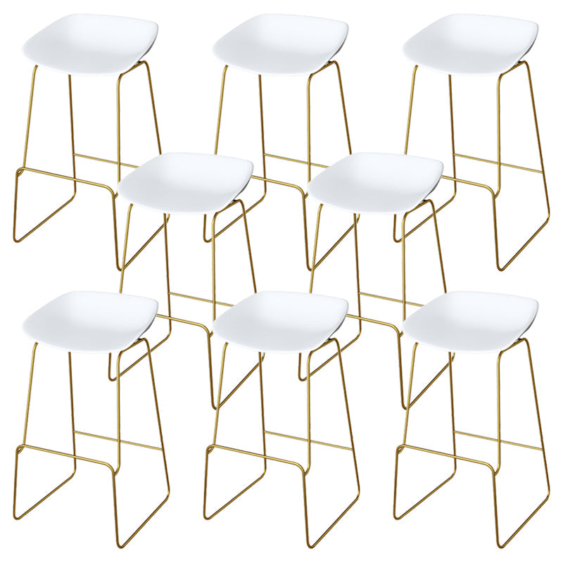 Glam Metal Barstool Plastic Counter Stool in Matte Finish for Indoor