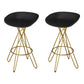 Glam Metal Barstool Plastic Counter Stool in Matte Finish for Indoor