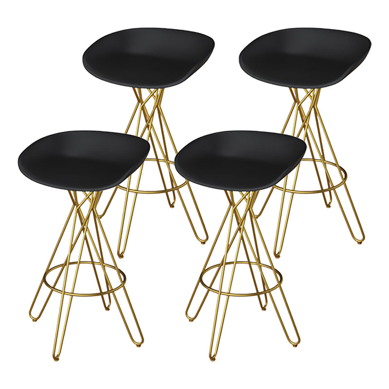 Glam Metal Barstool Plastic Counter Stool in Matte Finish for Indoor