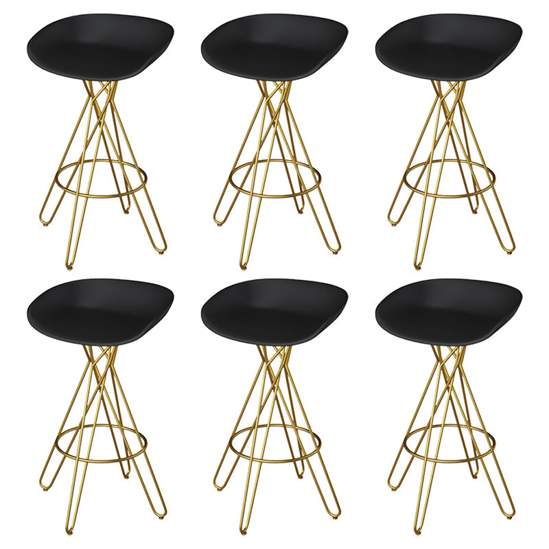 Glam Metal Barstool Plastic Counter Stool in Matte Finish for Indoor