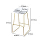 Glam Metal Barstool Plastic Counter Stool in Matte Finish for Indoor