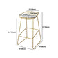 Glam Metal Barstool Plastic Counter Stool in Matte Finish for Indoor