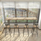 Mesa de bar rectangular de estilo moderno, mesa de mostrador de madera maciza de 1/5 piezas