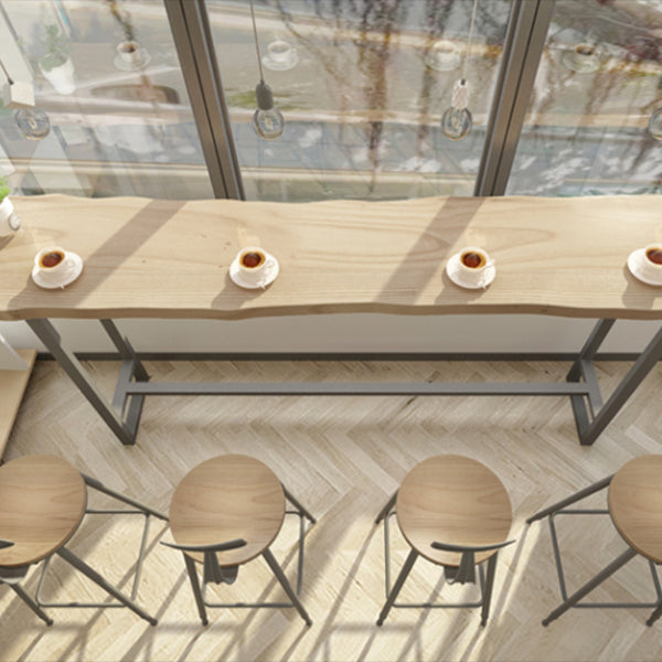 Mesa de bar rectangular de estilo moderno, mesa de mostrador de madera maciza de 1/5 piezas