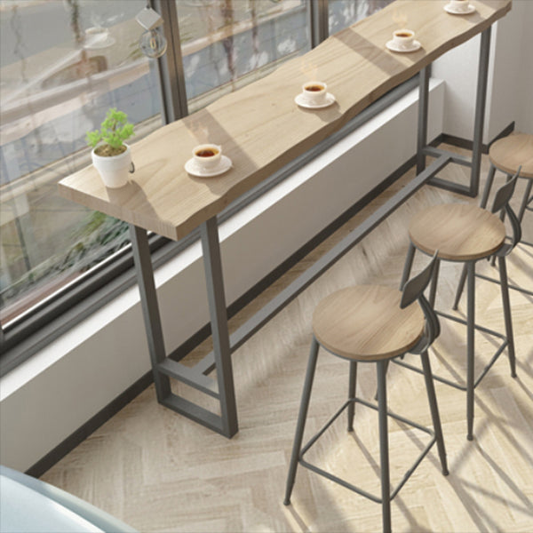 Mesa de bar rectangular de estilo moderno, mesa de mostrador de madera maciza de 1/5 piezas