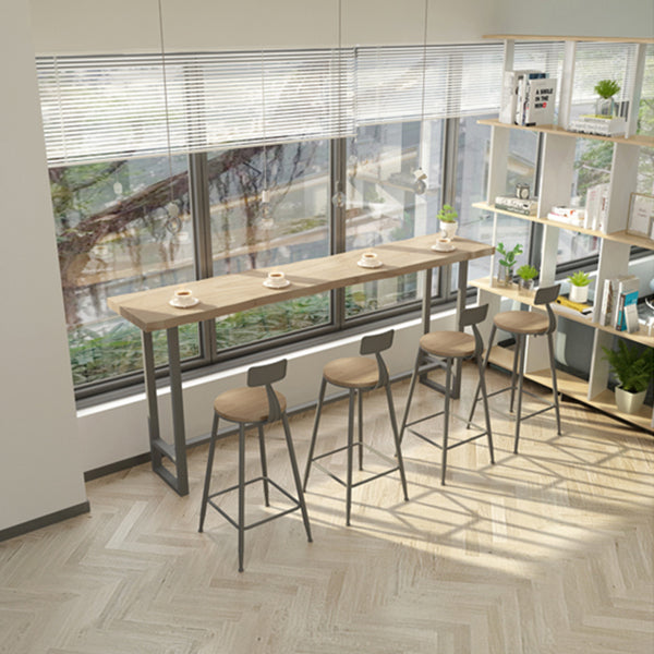 Mesa de bar rectangular de estilo moderno, mesa de mostrador de madera maciza de 1/5 piezas
