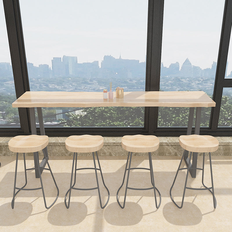 Juego de mesa rectangular de madera maciza para Bar, mesa de mostrador moderna de 1/5 piezas con taburetes sin respaldo