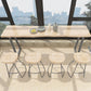 Juego de mesa rectangular de madera maciza para Bar, mesa de mostrador moderna de 1/5 piezas con taburetes sin respaldo