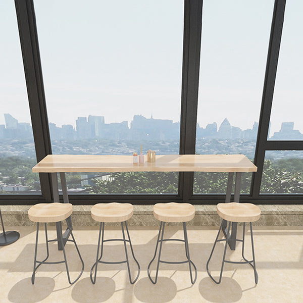 Juego de mesa rectangular de madera maciza para Bar, mesa de mostrador moderna de 1/5 piezas con taburetes sin respaldo