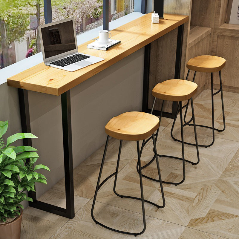 Modern Counter Height Pub Set 1/2/4/7 Pcs Solid Wood Top Bar Table and Bar Stools 4 Pieces: Table, 3 Stools Clearhalo 'Bar Furniture' 'furn' 'furn_home_bar_bar_sets' 'Furniture' 'Home Bars & Bar Sets' 'home_bar_bar_sets' 'Kitchen & Dining Furniture' 5654424
