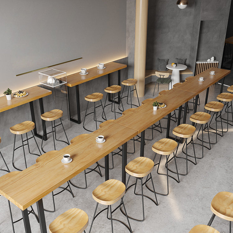 Modern Counter Height Pub Set 1/2/4/7 Pcs Solid Wood Top Bar Table and Bar Stools Clearhalo 'Bar Furniture' 'furn' 'furn_home_bar_bar_sets' 'Furniture' 'Home Bars & Bar Sets' 'home_bar_bar_sets' 'Kitchen & Dining Furniture' 5654435