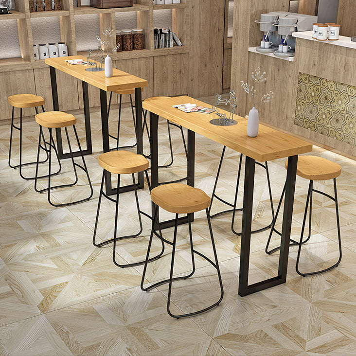 Modern Counter Height Pub Set 1/2/4/7 Pcs Solid Wood Top Bar Table and Bar Stools Clearhalo 'Bar Furniture' 'furn' 'furn_home_bar_bar_sets' 'Furniture' 'Home Bars & Bar Sets' 'home_bar_bar_sets' 'Kitchen & Dining Furniture' 5654438