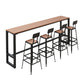 Juego de mesa de bar de madera rectangular de lujo, mesa de mostrador de 1/5 piezas con taburetes altos