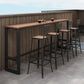Juego de mesa de bar de madera rectangular de lujo, mesa de mostrador de 1/5 piezas con taburetes altos