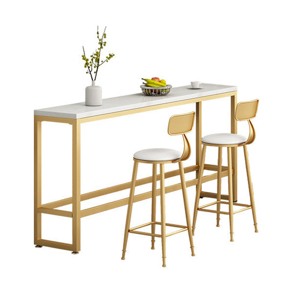 Juego de mesa de pub con reposapiés rectangular Glam 1/2/3/4/6 piezas Juego de bistró de cafetería blanca