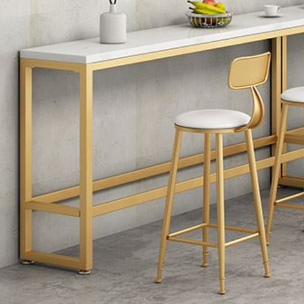 Juego de mesa de pub con reposapiés rectangular Glam 1/2/3/4/6 piezas Juego de bistró de cafetería blanca