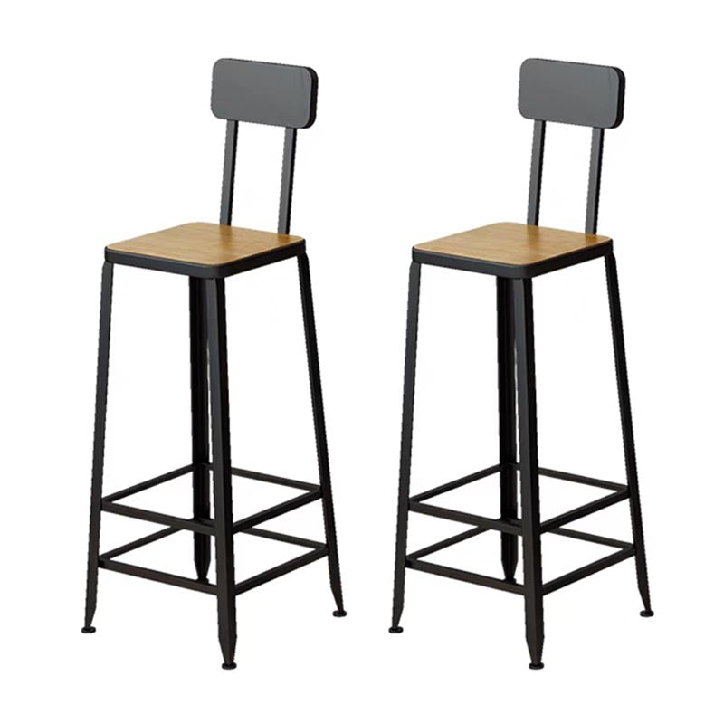 Juego de mesa de bar industrial de madera maciza, mesa de mostrador rectangular de 1/5 piezas con taburetes altos