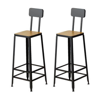 Juego de mesa de bar industrial de madera maciza, mesa de mostrador rectangular de 1/5 piezas con taburetes altos