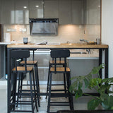 工業用のソリッドバーテー​​ブルセット長方形の1/5ピースカウンターテーブルが高いスツールとカウンターテーブル