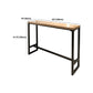 Juego de mesa de bar industrial de madera maciza, mesa de mostrador rectangular de 1/5 piezas con taburetes altos