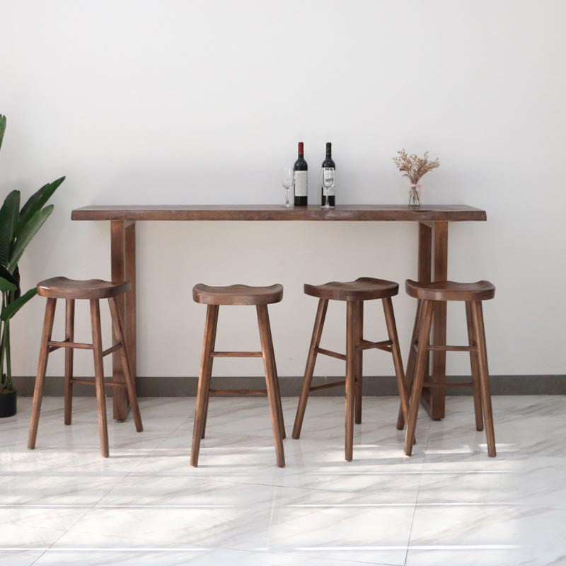 Contemporary Pub Set 1/2/3/5 Pcs Solid Wood Bar Table and Stools Clearhalo 'Bar Furniture' 'furn' 'furn_home_bar_bar_sets' 'Furniture' 'Home Bars & Bar Sets' 'home_bar_bar_sets' 'Kitchen & Dining Furniture' 5654629