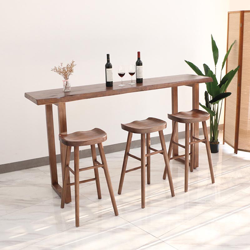 Contemporary Pub Set 1/2/3/5 Pcs Solid Wood Bar Table and Stools Clearhalo 'Bar Furniture' 'furn' 'furn_home_bar_bar_sets' 'Furniture' 'Home Bars & Bar Sets' 'home_bar_bar_sets' 'Kitchen & Dining Furniture' 5654642