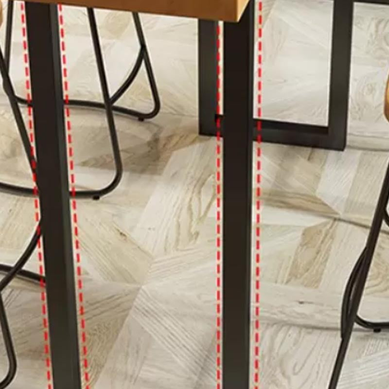 Moderne 1/7 Stücke Tisch Set Rechteck Kiefern Holzzähler mit Hockern für Balkon