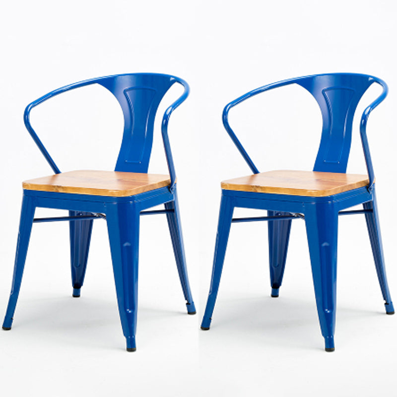 Industrial Dining Chairs Set 1/2/5 Pcs Solid Wood Top Table with Metal Windsor Chairs 2 Blue Chairs Clearhalo 'Dining Room Sets' 'Dining Tables & Seating' 'dining_room_set' 'furn' 'furn_dining_room_set' 'Furniture' 'Kitchen & Dining Furniture' 5654733