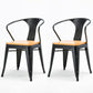 Industrial Dining Chairs Set 1/2/5 Pcs Solid Wood Top Table with Metal Windsor Chairs 2 Black Chairs Clearhalo 'Dining Room Sets' 'Dining Tables & Seating' 'dining_room_set' 'furn' 'furn_dining_room_set' 'Furniture' 'Kitchen & Dining Furniture' 5654735