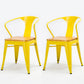 Industrial Dining Chairs Set 1/2/5 Pcs Solid Wood Top Table with Metal Windsor Chairs 2 Yellow Chairs Clearhalo 'Dining Room Sets' 'Dining Tables & Seating' 'dining_room_set' 'furn' 'furn_dining_room_set' 'Furniture' 'Kitchen & Dining Furniture' 5654738