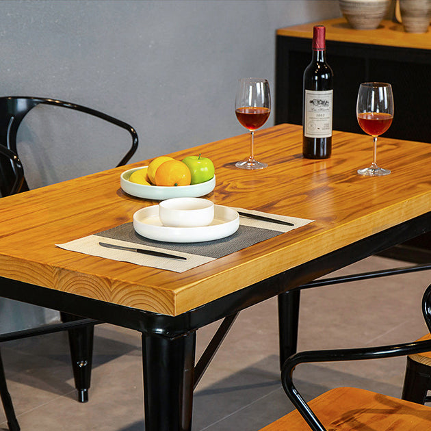 Industrial Dining Chairs Set 1/2/5 Pcs Solid Wood Top Table with Metal Windsor Chairs Clearhalo 'Dining Room Sets' 'Dining Tables & Seating' 'dining_room_set' 'furn' 'furn_dining_room_set' 'Furniture' 'Kitchen & Dining Furniture' 5654739