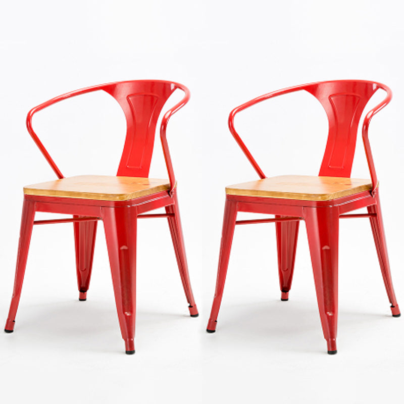 Industrial Dining Chairs Set 1/2/5 Pcs Solid Wood Top Table with Metal Windsor Chairs 2 Red Chairs Clearhalo 'Dining Room Sets' 'Dining Tables & Seating' 'dining_room_set' 'furn' 'furn_dining_room_set' 'Furniture' 'Kitchen & Dining Furniture' 5654741