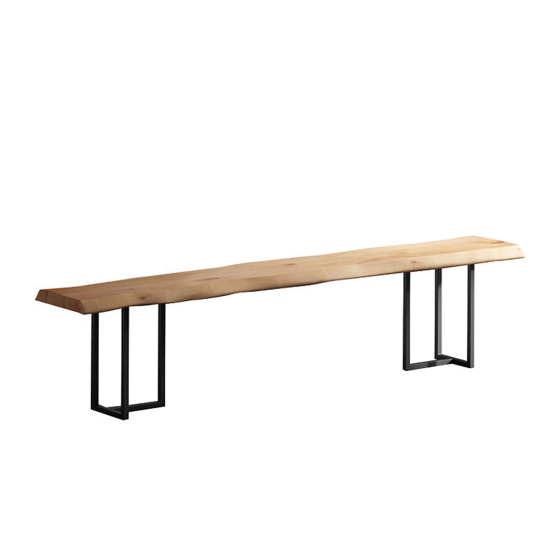 Industrial Wood Dining Set 1/2/5 Pieces Black Base Dining Furniture Bench 79"L x 14"W Clearhalo 'Dining Room Sets' 'Dining Tables & Seating' 'dining_room_set' 'furn' 'furn_dining_room_set' 'Furniture' 'Kitchen & Dining Furniture' 5654773