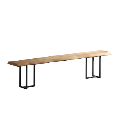 Industrial Wood Dining Set 1/2/5 Pieces Black Base Dining Furniture Bench 79"L x 14"W Clearhalo 'Dining Room Sets' 'Dining Tables & Seating' 'dining_room_set' 'furn' 'furn_dining_room_set' 'Furniture' 'Kitchen & Dining Furniture' 5654773