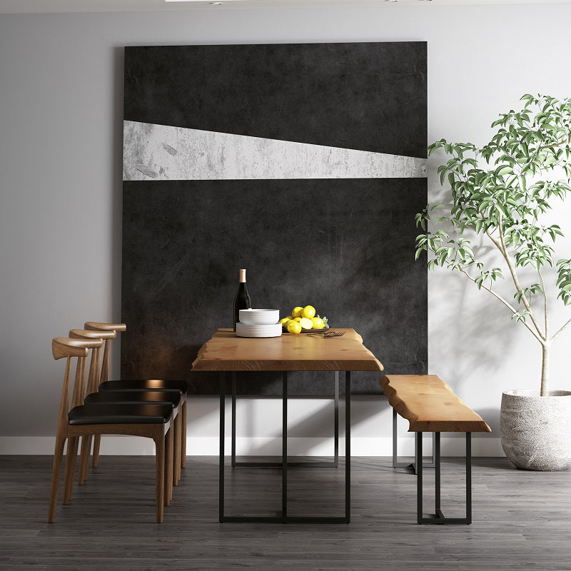 Industrial Wood Dining Set 1/2/5 Pieces Black Base Dining Furniture Clearhalo 'Dining Room Sets' 'Dining Tables & Seating' 'dining_room_set' 'furn' 'furn_dining_room_set' 'Furniture' 'Kitchen & Dining Furniture' 5654774